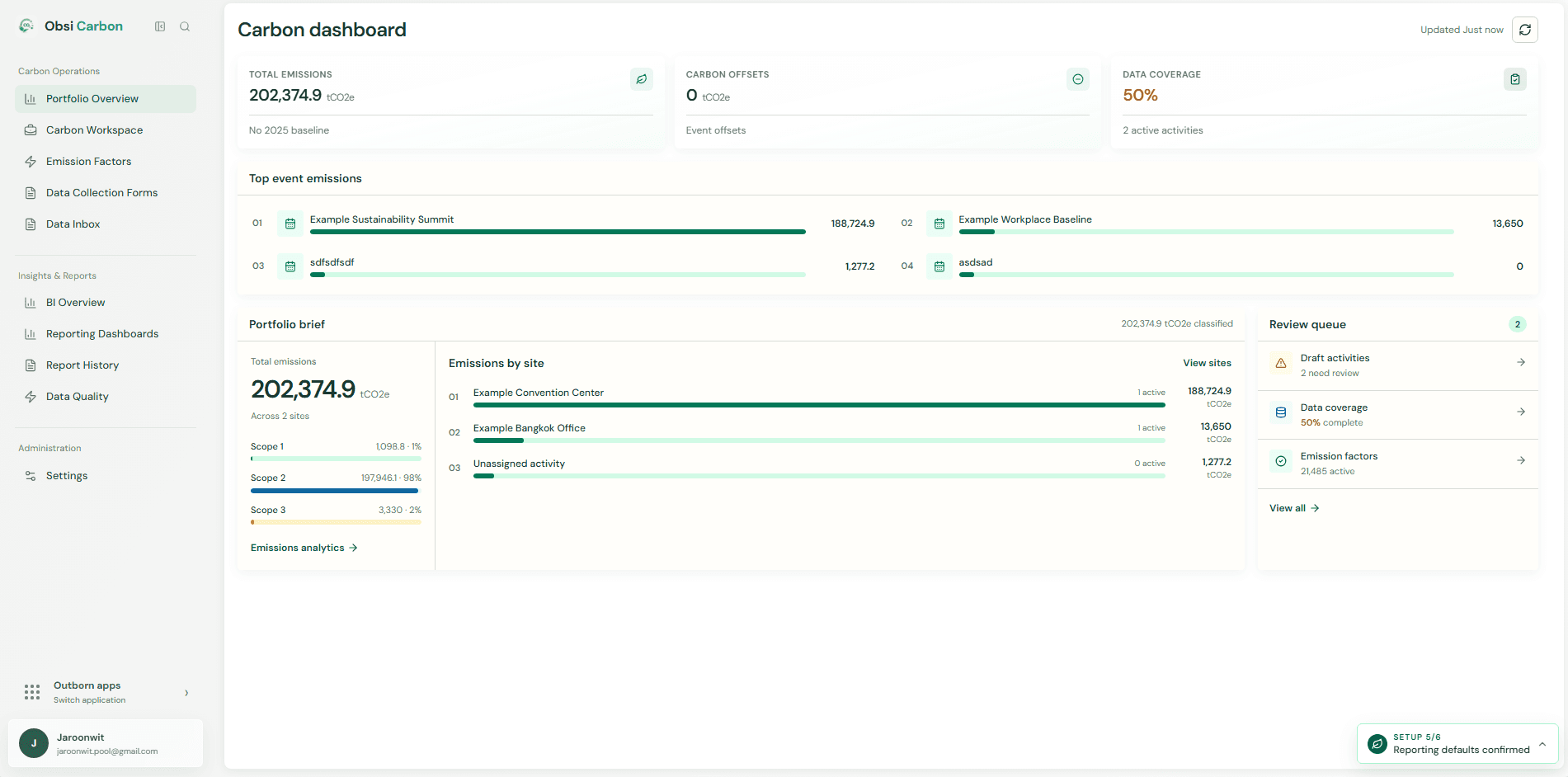 OBSI Carbon interface preview